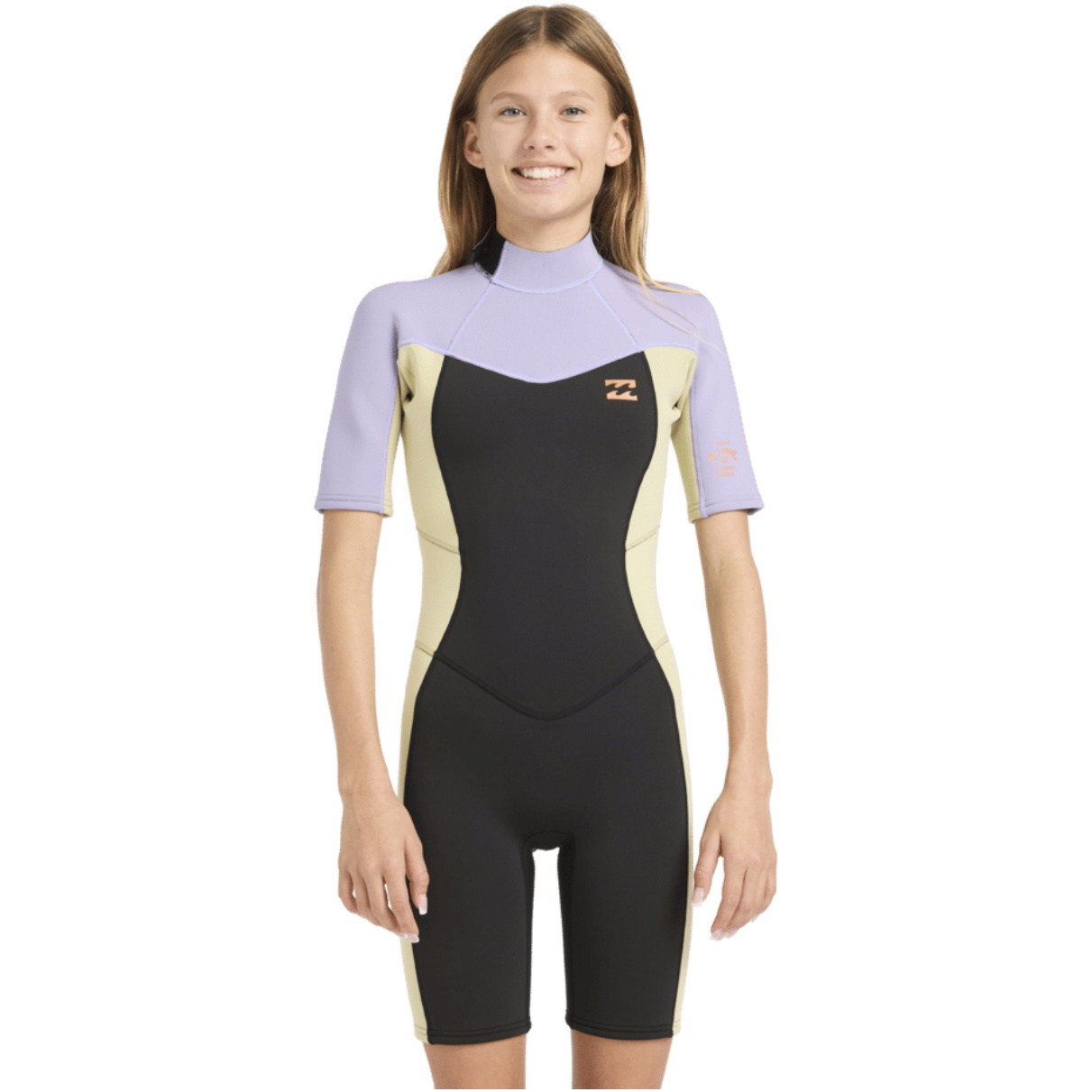 2026 Billabong Junior Synergy 2/2mm Back Zip Springsuit Wetsuit 24RW251601 - Grey Violet